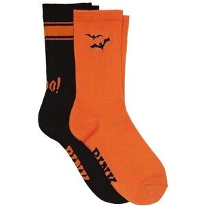 PINK Victoria's Secret Black and Orange Bat Socks